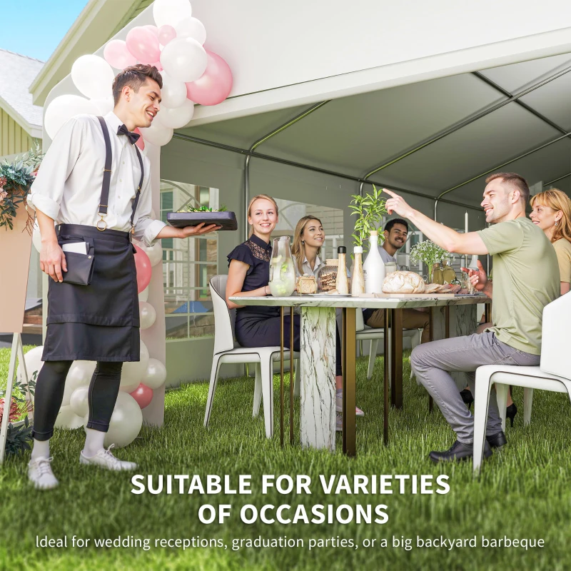 Outsunny 23' x 39' Party Tent, Heavy Duty Outdoor Canopy Tent Shelter with 2 Doors and 12 Windows for Parties, Events, White