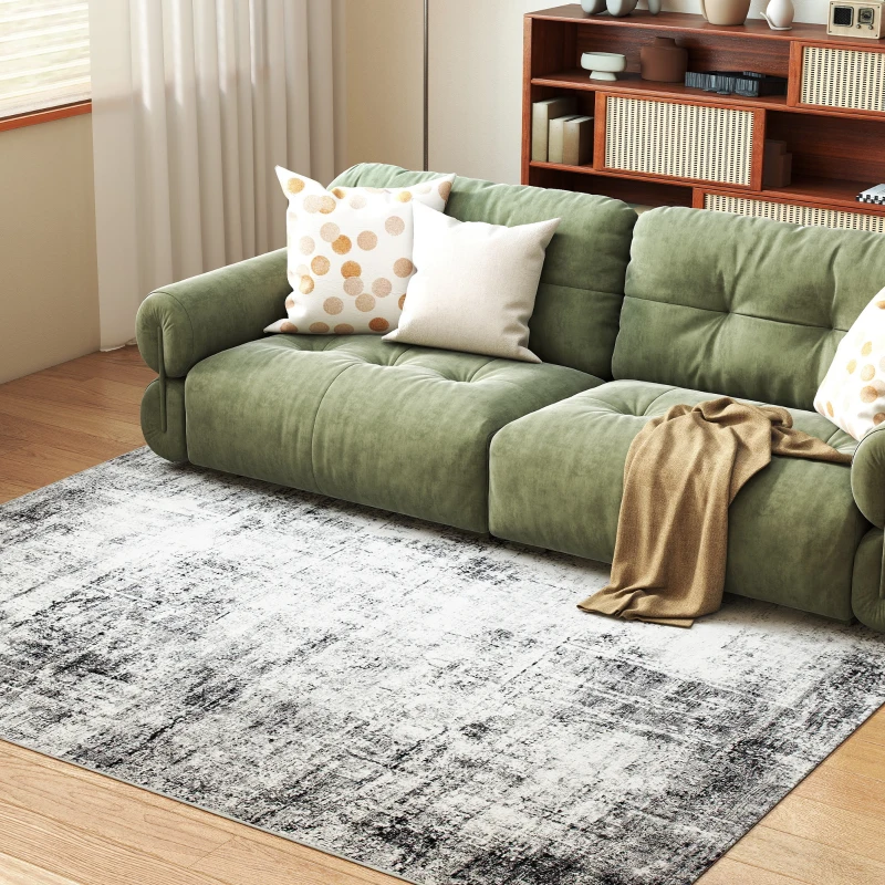 HOMCOM Area Rug for Living Room 6x9, Modern Abstract Machine Washable Rug, Non-Slip Carpet for Bedroom, Dining Room, Grey