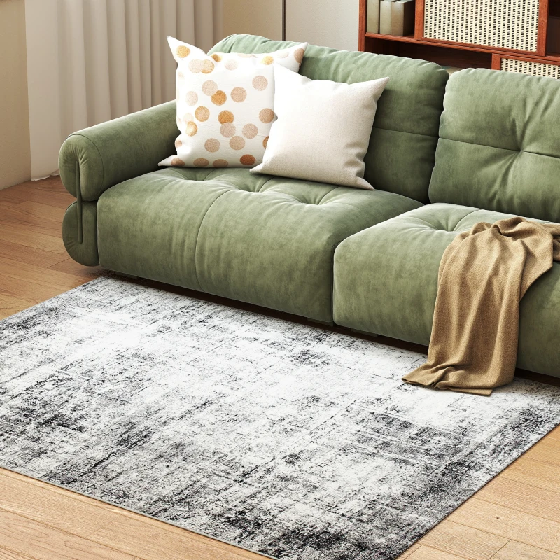HOMCOM Area Rug for Living Room 5x7, Modern Abstract Machine Washable Rug, Non-Slip Carpet for Bedroom, Dining Room, Grey