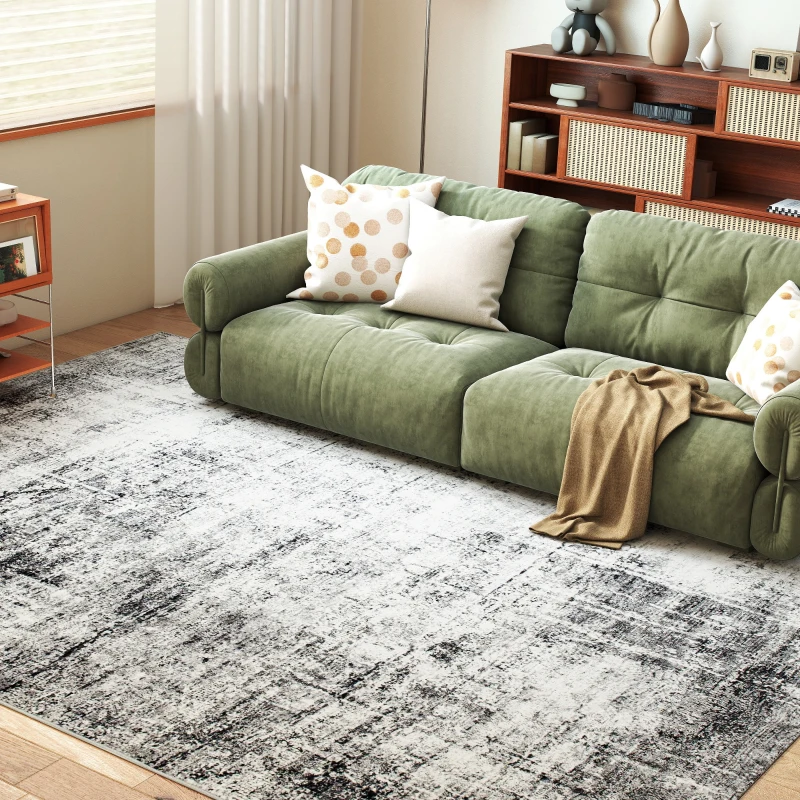 HOMCOM Area Rug for Living Room 9x12, Modern Abstract Machine Washable Rug, Non-Slip Carpet for Bedroom, Dining Room, Grey