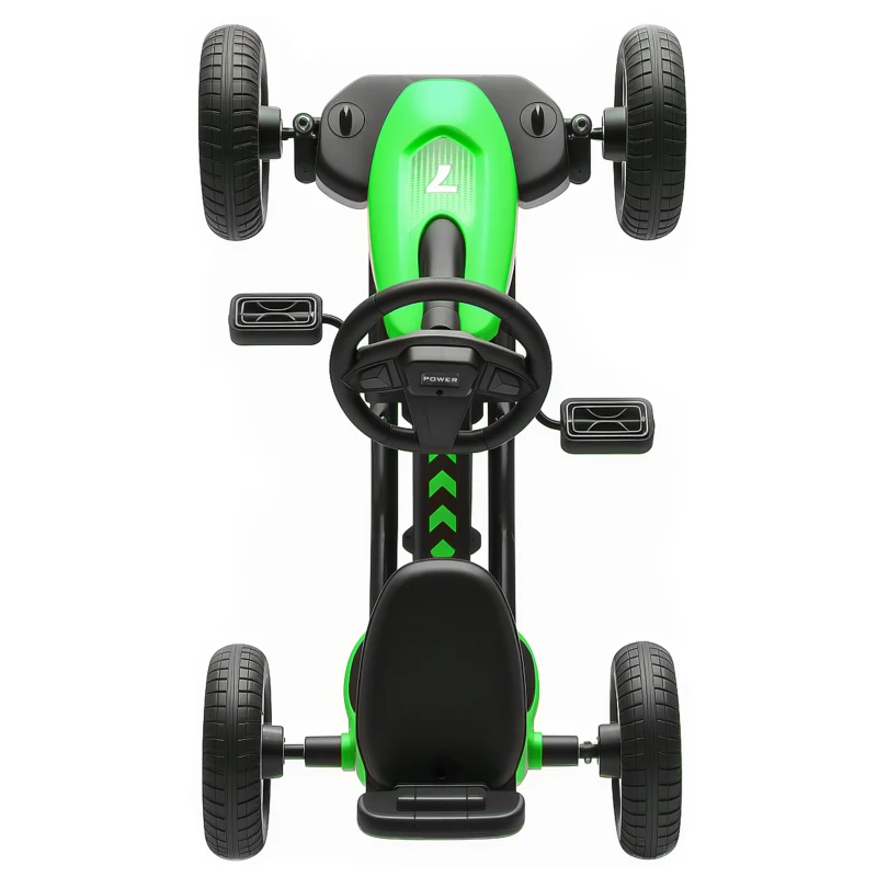 Qaba Pedal Go Kart for Kids 2-5 Years Old with Silent EVA Wheels, Metal Frame, Green