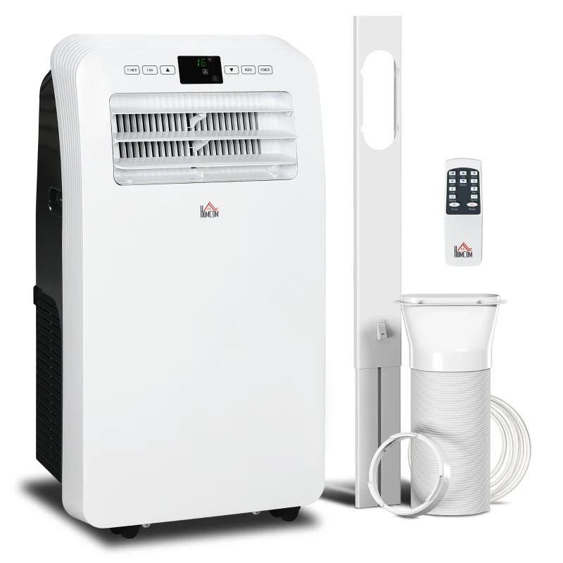 HOMCOM 11500 BTU Mobile Air Conditioner, 550 Sq. Ft., AC Unit with Dehumidifier, 24H Timer On/Off, Window Kit