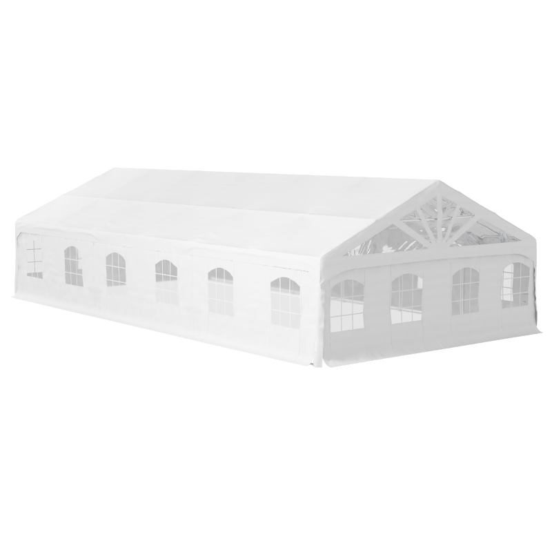 Outsunny Heavy Duty Party Tent, 19.5' x 39' Large Sun Shade Canopy Tent for Parties, Wedding, Events, BBQ Grill, White