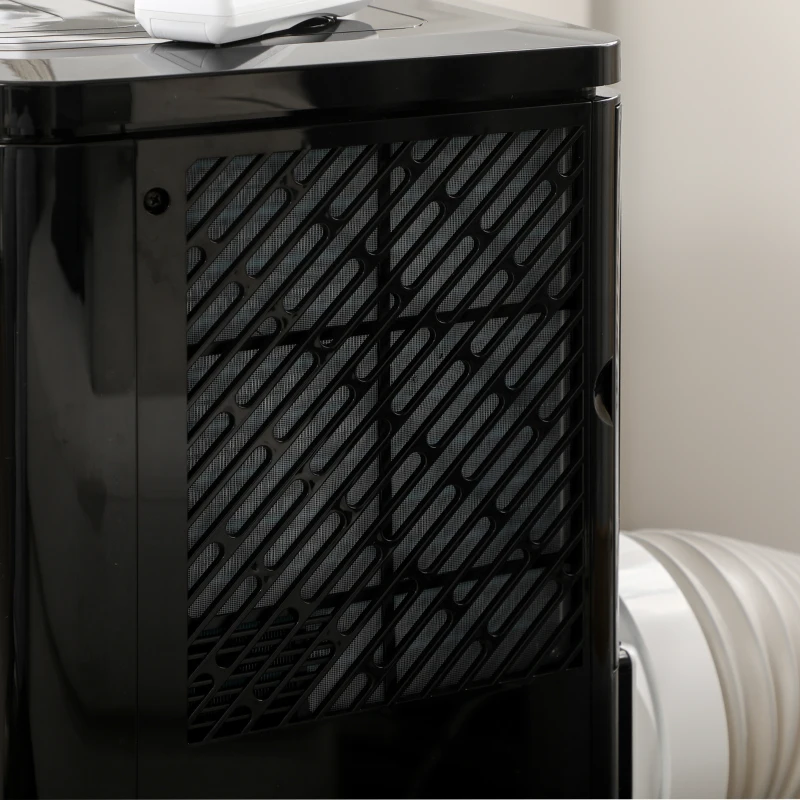 HOMCOM 8,000 BTU Portable Air Conditioner Fan w/ Remote for Rooms Up to 344 Sq. Ft., Evaporative Cooler AC Unit Black
