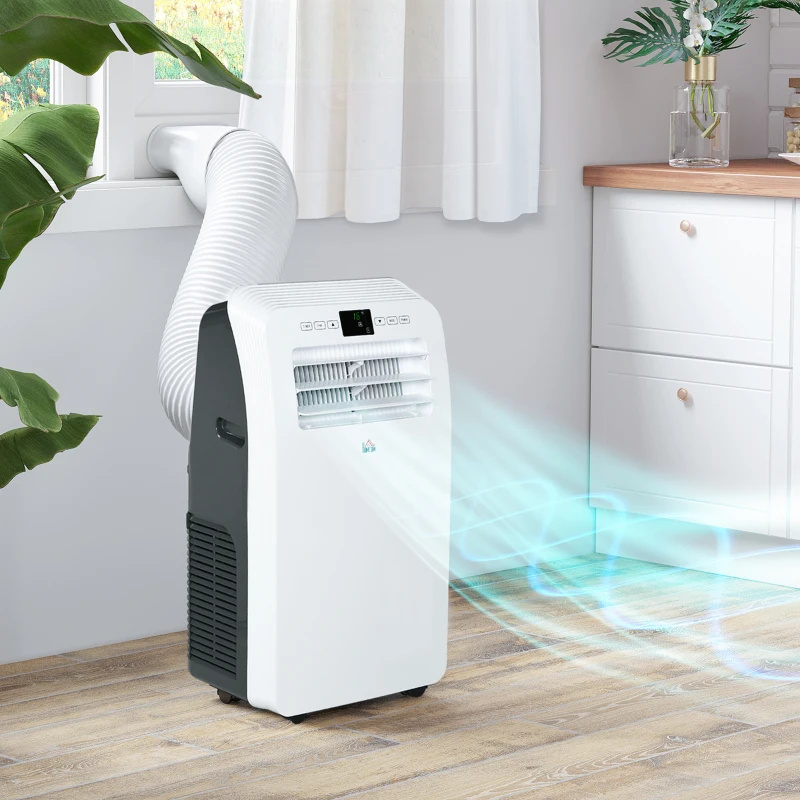 HOMCOM 11500 BTU Mobile Air Conditioner, 550 Sq. Ft., AC Unit with Dehumidifier, 24H Timer On/Off, Window Kit