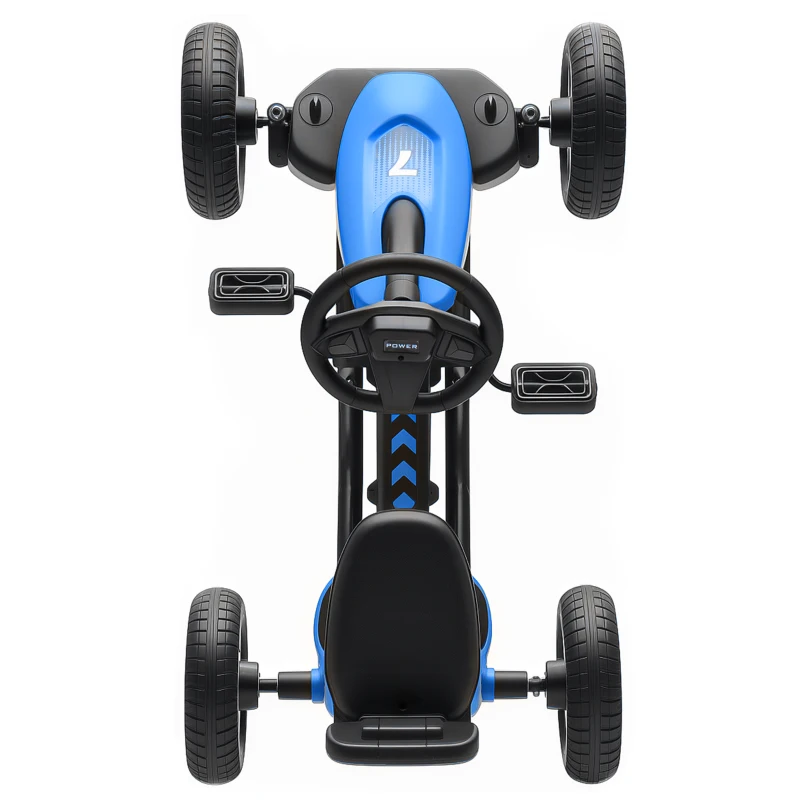 Qaba Pedal Go Kart for Kids 2-5 Years Old with Silent EVA Wheels, Metal Frame, Blue