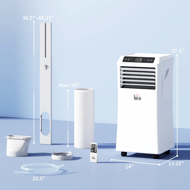 HOMCOM 10000 BTU Portable Air Conditioner for Rooms Up to 441 Sq. Ft., 3-in-1 AC Unit with Cooling Fan, Dehumidifier, Sleep Mode, Remote Control, 24H Timer, Window Installation Kit, White(m-3)