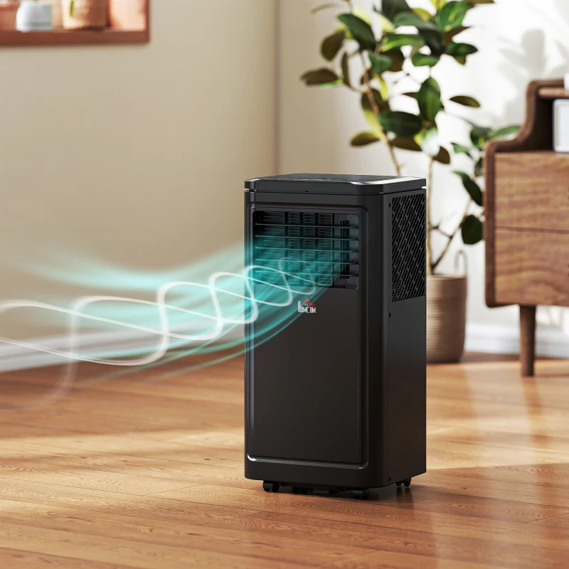 HOMCOM 8,000 BTU Portable Air Conditioner Fan w/ Remote for Rooms Up to 344 Sq. Ft., Evaporative Cooler AC Unit Black