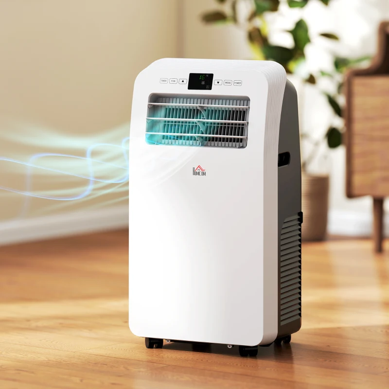 HOMCOM 11500 BTU Mobile Air Conditioner, 550 Sq. Ft., AC Unit with Dehumidifier, 24H Timer On/Off, Window Kit