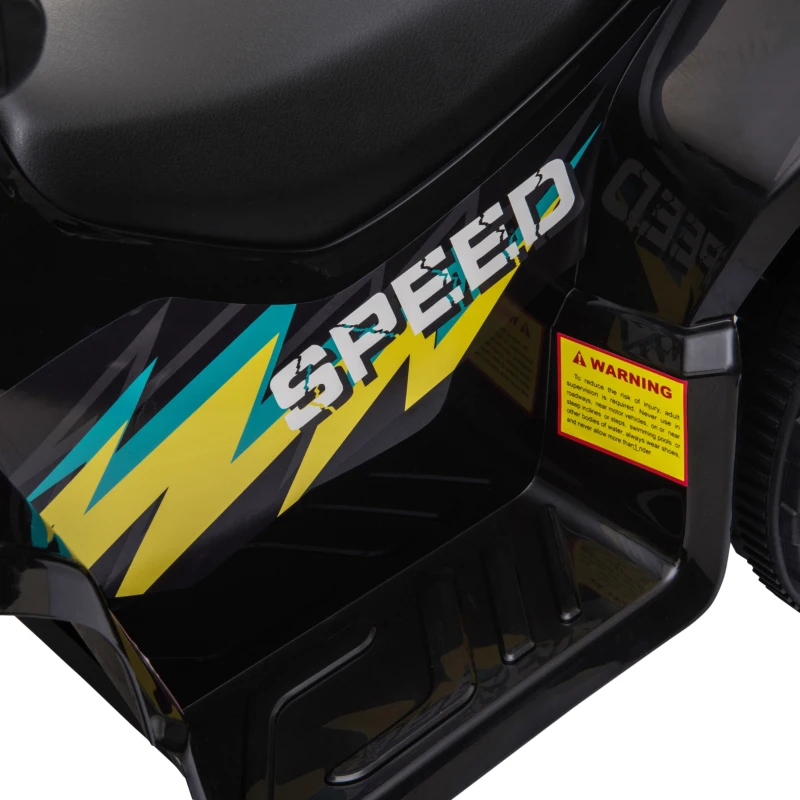 Aosom 6V Kids ATV 4-Wheeler Ride on Car, Electric Motorized Quad Battery Powered Vehicle with Forward/Reverse Switch for 18-36 Months Old Toddlers, Black