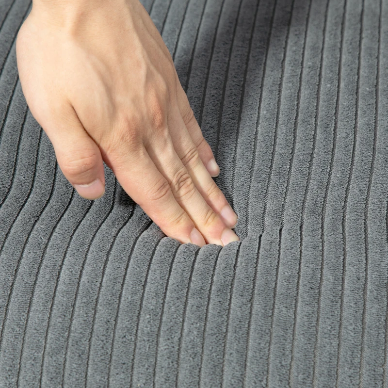 HOMCOM Modern 2 Seater Sofa, Upholstered Two Seater Couch with Rubber Wood Legs, Grey