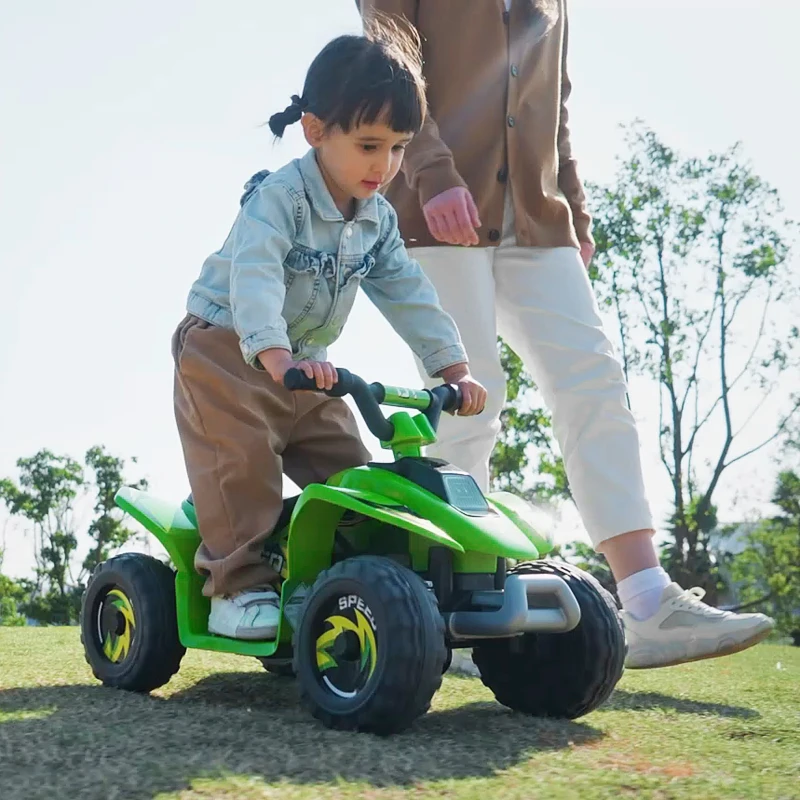 Aosom 6V Kids ATV Ride on 4-Wheeler Car, Electric Quad Toy Battery Powered Vehicle with Forward/ Reverse Switch for 18-36 Months Old Toddlers, Green