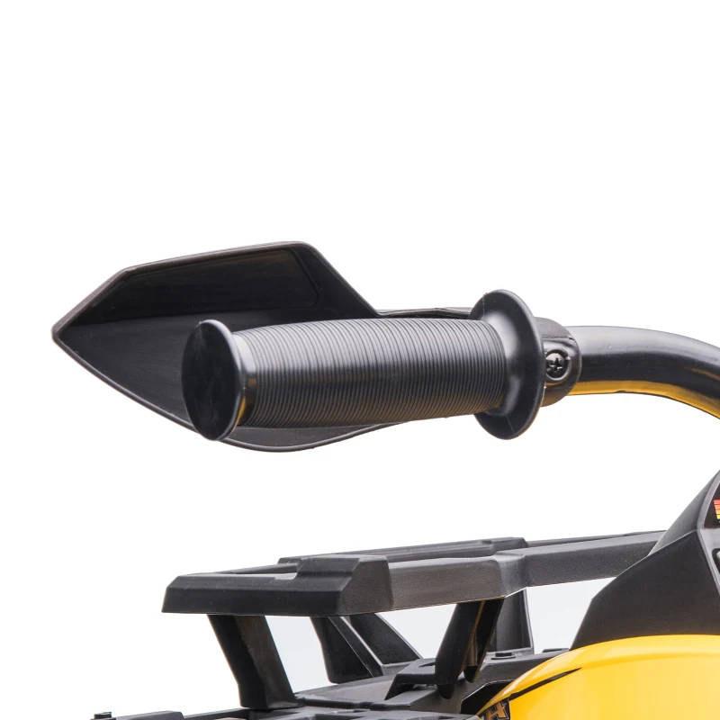 Aosom 12V Kids Recharging Ride-on Electric ATV Quad w/ Realistic Headlights Wide Wheel, Yellow