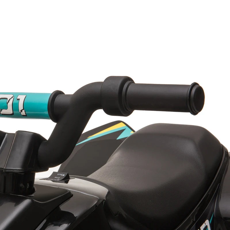 Aosom 6V Kids ATV 4-Wheeler Ride on Car, Electric Motorized Quad Battery Powered Vehicle with Forward/Reverse Switch for 18-36 Months Old Toddlers, Black