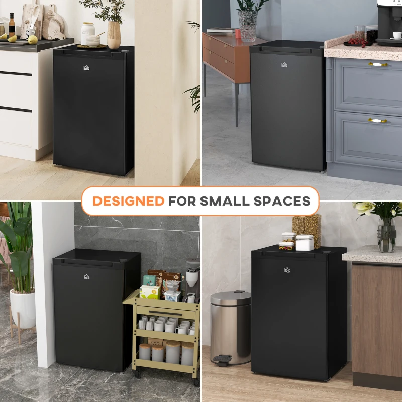 HOMCOM Upright Freezer, 3 Cu.Ft Mini Freezer with Reversible Single Door, Adjustable Thermostat for Home, Dorm, Black