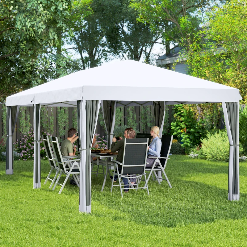 Outsunny 10' x 20' Pop Up Canopy Tent with Netting, Heavy Duty Instant Sun Shelter, Large Tents for Parties with Carry Bag for Outdoor, Garden, Patio, Cream White