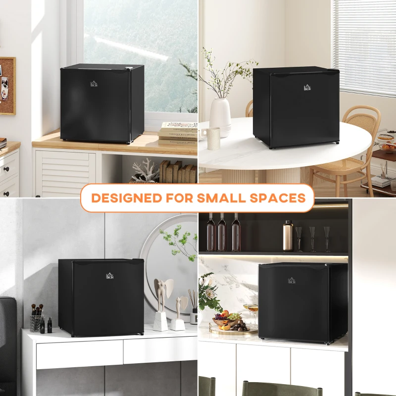 HOMCOM 1.1 Cu. Ft. Mini Freezer, Compact Upright Freezer with Reversible Door, Removable Shelf, Adjustable Temperature, Black