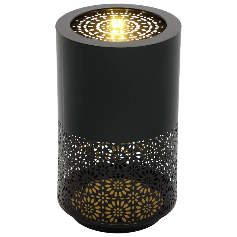 Outsunny 21" Tall Garden Waterfall Fountain with LED Lights, Outdoor Water Fountain Water Feature with Adjustable Flow, Black