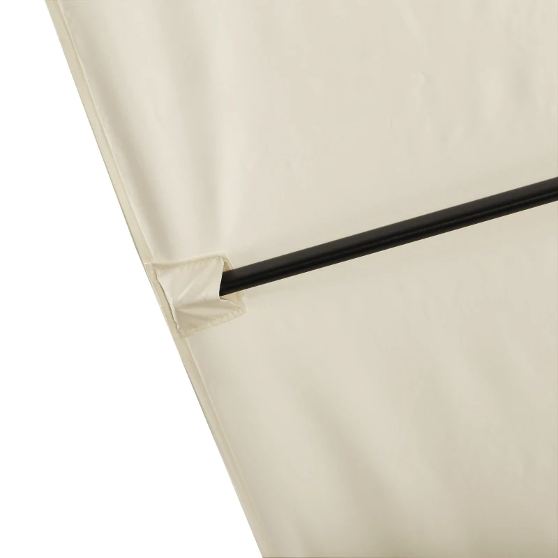 Outsunny 8FT Cantilever Patio Umbrella, Square Outdoor Offset Umbrella with 360° Rotation, Aluminum Hanging Umbrella with 3-Position Tilt, Crank & Cross Base for Garden, Cream White