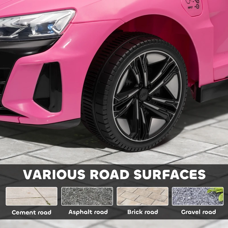 Aosom Licensed Audi RS e-tron GT 12V Ride On Car Truck for Kids, Electric Car Ride On Vehicle w/Parent Remote Control, Music, Lights, for Toddlers, Pink