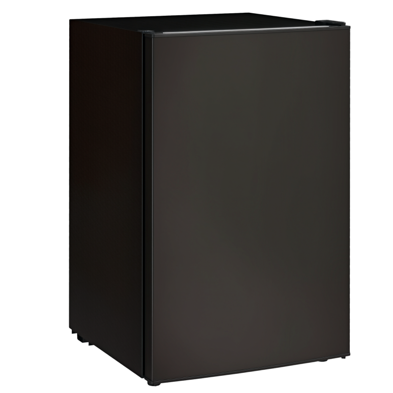 HOMCOM 4.5 Cu.Ft Mini Fridge, Single Door Refrigerator with Freezer, Wheels, Adjustable Thermostat, Reversible Door, Black