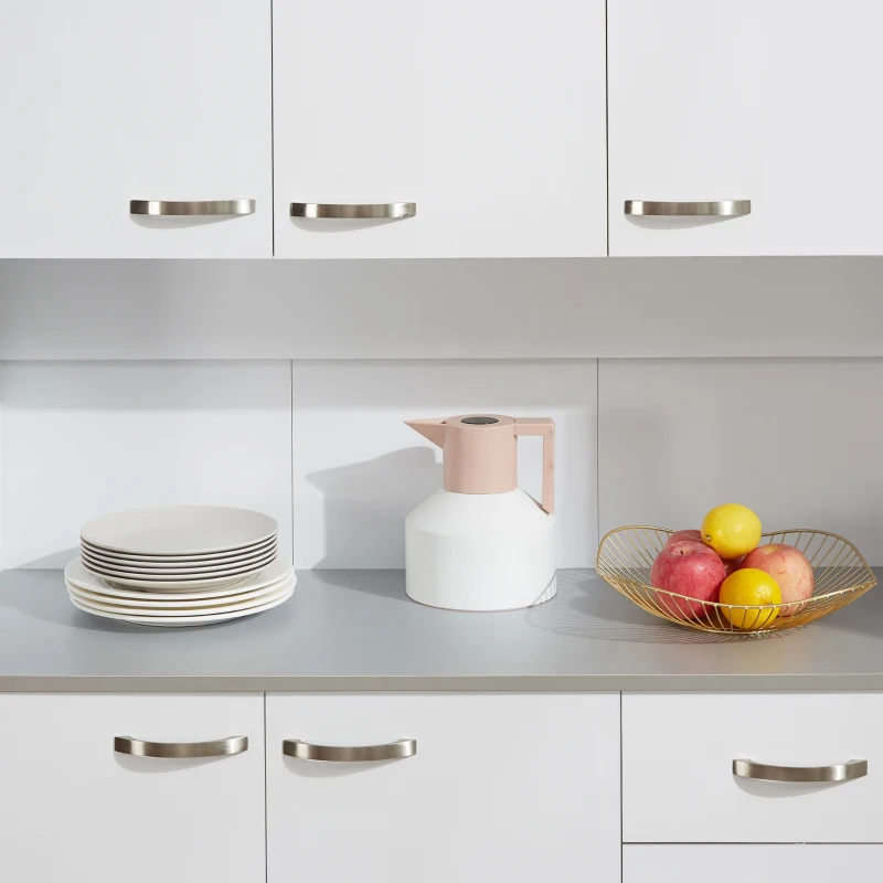 HOMCOM 71" Modern Buffet with Hutch, Standing Kitchen Hutch with Storage Cabinets, Drawer, Open Space with Microwave Stand, White