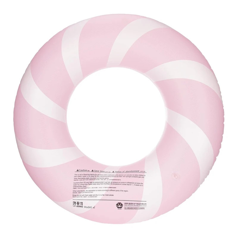 Inflatable Pool Float for Adults and Kids, Durable Polyvinyl Chloride Swimming Ring for Beach, Pool Party, Lake Use, 30" L x 30" W, Pink