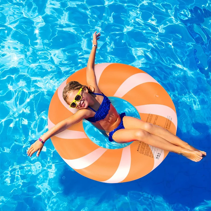 Inflatable Pool Float for Kids and Adults, Durable Polyvinyl Chloride Swimming Ring, Perfect for Beach and Pool Parties, 30" L x 30" W, Yellow