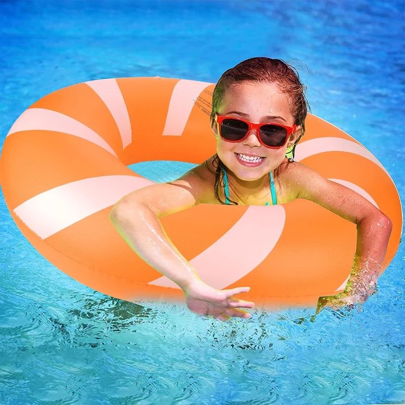 Inflatable Pool Float for Kids and Adults, Durable Polyvinyl Chloride Swimming Ring, Perfect for Beach and Pool Parties, 30" L x 30" W, Yellow