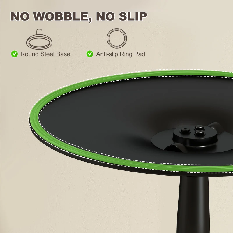 HOMCOM 27.6" Round Kitchen Table for 2, Modern Small Dining Table with Wood Veneer, Steel Base for Dining Room, Natural