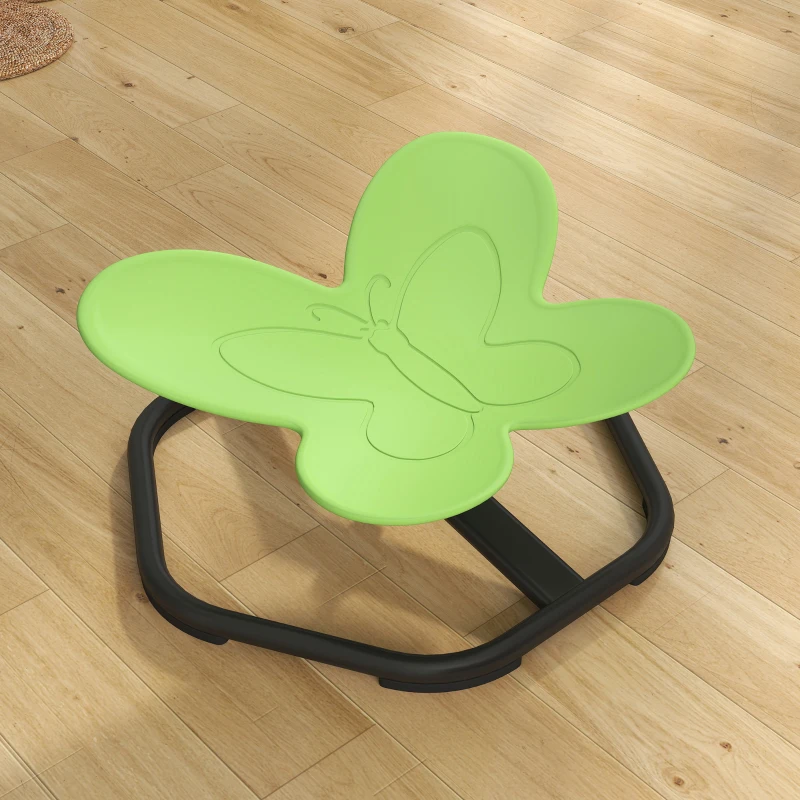 Qaba Butterfly-Shaped Kids Swivel Chair, Non-Slip Sit and Spin Sensory Chair for Training Body Coordination, Green