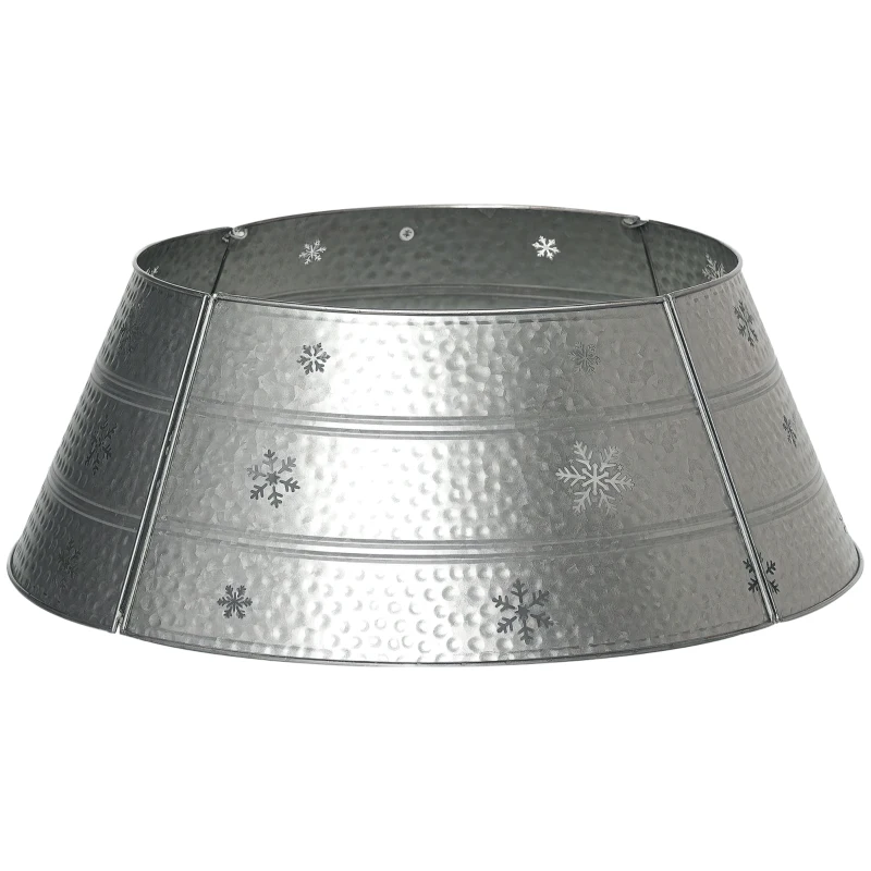 HOMCOM 26" Christmas Tree Base Cover, Christmas Tree Collar with Hollow Snowflake Pattern for Holiday, Party, Silver