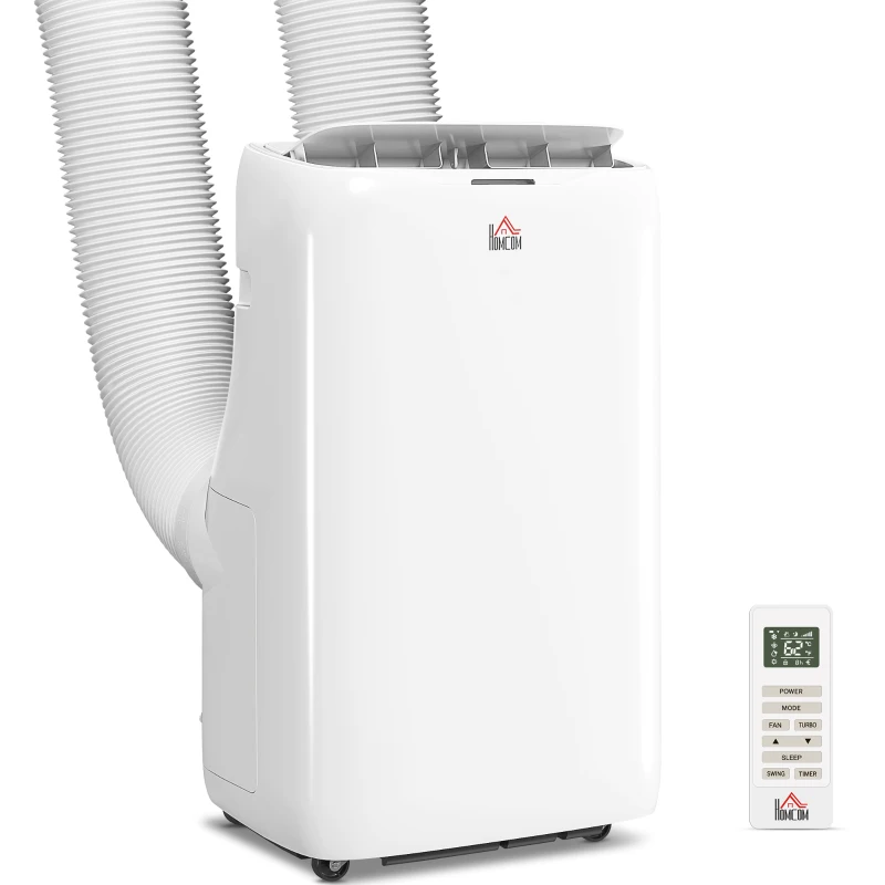 HOMCOM 14000 BTU Portable Air Conditioner, Inverter & Dual Hose AC Unit w/ Cool, Dehumidifier, Fan, for 700 Sq. ft, Window Kit