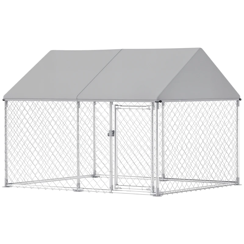 PawHut Outdoor Dog Kennel with Waterproof & Anti-UV Cover, Quick-Connect Frame, Secure Lock for Small Medium Dogs