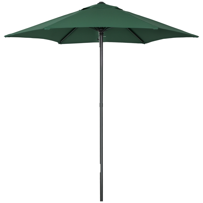Outsunny 6.6FT Patio Umbrella, Outdoor Parasol with 6 Solid Ribs, Green