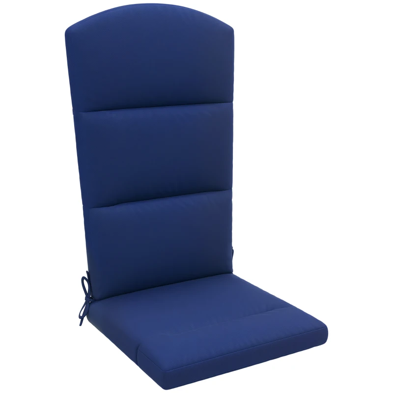 Outsunny Patio Chair Cushion for Adirondack Chairs Replacement Cushion with Back and Ties, Blue