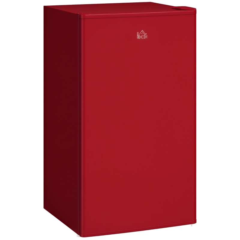 HOMCOM Compact Refrigerator, Mini Fridge with Freezer, Adjustable Shelf, Mechanical Thermostat and Reversible Door, Red
