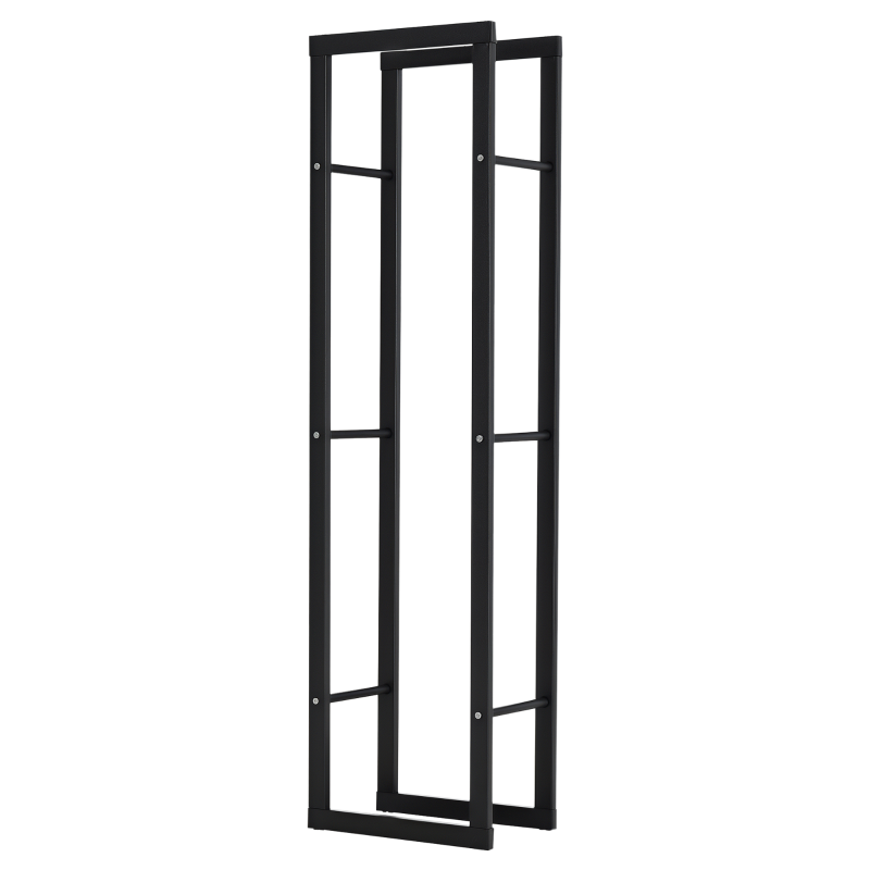 HOMCOM Firewood Rack Outdoor, Log Holder Fireplace Storage Rack with Handles and 220 lbs. Weight Capacity, 15.7" x 9.8" x 59.1", Black