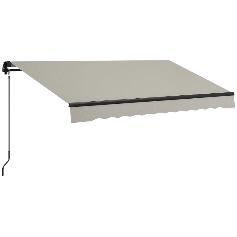 Outsunny 10' x 8' Retractable Awning, 280gsm UV Resistant Sunshade Shelter, for Deck, Balcony, Yard, Light Grey