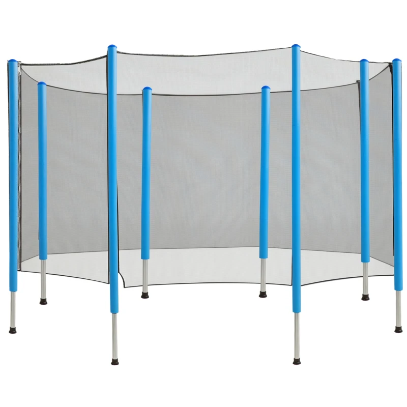 Soozier 12FT Trampoline Net Enclosure Trampolining Bounce Safety Accessories w/ 8 Poles Net Enclosure Only, Black