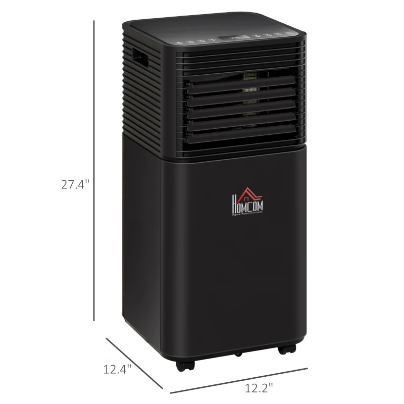 HOMCOM 8000 BTU Portable Air Conditioner with Dehumidifier, Cooling Fan, Sleep, Remote, 24H Timer, Auto Off, Black