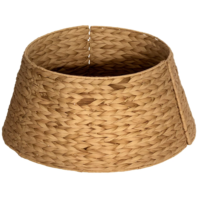 HOMCOM 24" Hyacinth Christmas Tree Base Cover, Hand Woven Christmas Tree Collar for Party, Holiday, Home Decoration, Natural