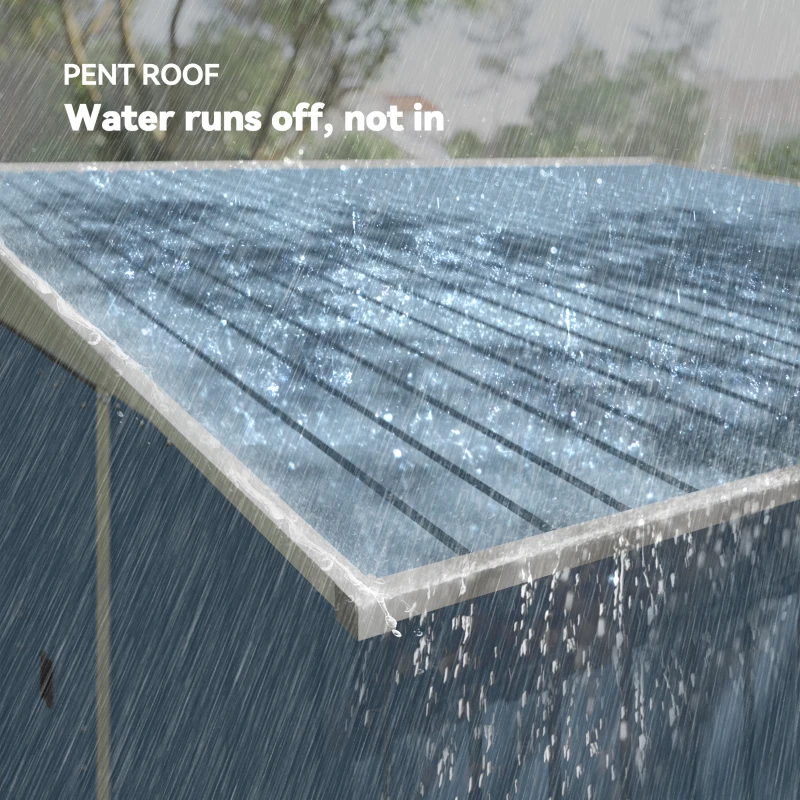 Outsunny 11' x 9' Metal Outdoor Storage Shed, Tool House with Double Lockable Doors for Backyard, Patio, Lawn, Garage, Blue