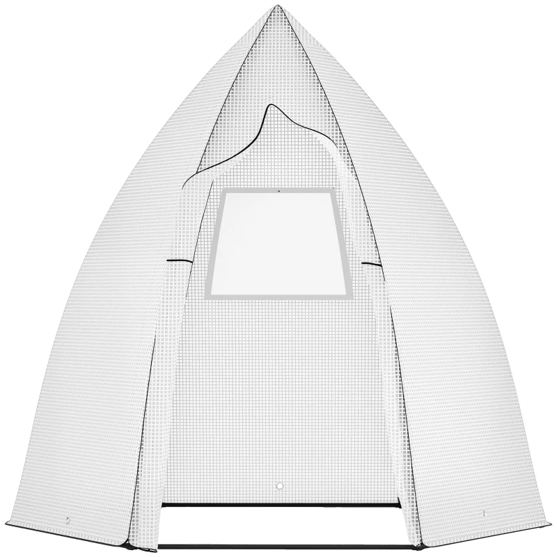 Outsunny 63" x 54" x 71" Greenhouse Portable Hot House for Plants with Zipper Door and Mesh Window for Outdoor, Garden, Patio, White