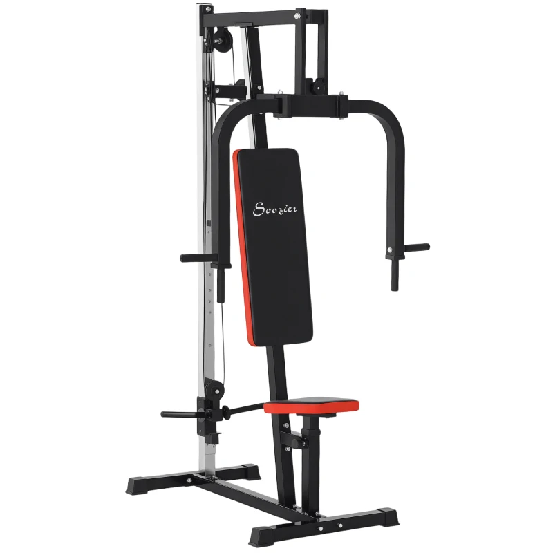 Soozier Chest Fly and Chest Press Machine for Back, Pectoral, Rear Deltoid and Shoulder Training, Black