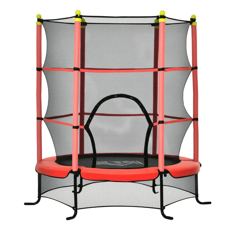 Soozier 5.3' Kids Trampoline with Safety Enclosure for 3-10 Years, Red