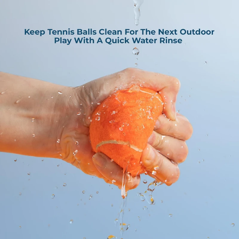 Best Pet Supplies Squeaky Tennis Balls with Durable Natural Rubber, 4-Pack, Heavy-Duty Interactive Toys for Dogs, 2" L x 2" W x 2" H, Multicolor