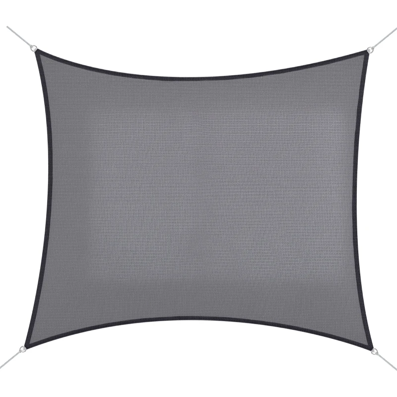 Outsunny 10ft x10ft Square Canopy Sun Sail Shade Garden Cover UV Protector Outdoor Patio Lawn Shelter with Carrying Bag Grey