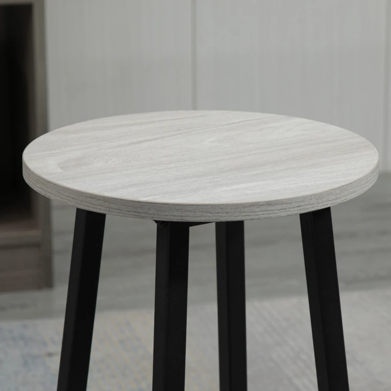 HOMCOM Bar Table Set of 6, Bar Table and Stools for 4, 2 Breakfast Tables and 4 Stools for Living Room, Dining Room, Grey