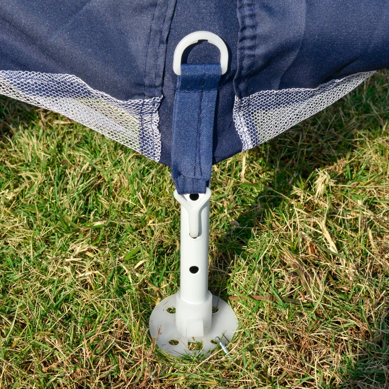 Outsunny 10x10ft Party Tent Canopy with Netting, Patio Screen House Slant Leg Outdoor Gazebo Sun Shade Shelter, Blue